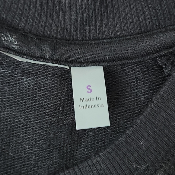 ATHLETA Black Serenity Criss Cross Crew Neck Pullover Sweatshirt - Picture 5 of 8
